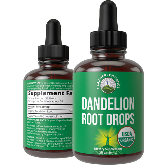 Dandelion Root Extract. USDA Organic Vegan Herbal Liquid Tincture Dandelions Supplement for Women and Men. Leaf Tonic for Immune, Liver, Gut Health. Zero Sugar, Gluten Free Supplements Not Capsules Peak PerformanceBuy Supplements Australia