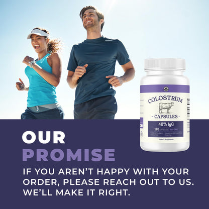 180ct Colostrum Capsules 40% IgG - USA Sourced Bovine Colostrum Powder Left Coast Performance