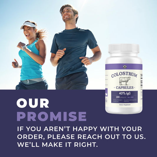 180ct Colostrum Capsules 40% IgG - USA Sourced Bovine Colostrum Powder Left Coast Performance