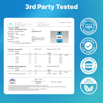 Liposomal NMNH 500 MG - NMN Supplement Alternative - NAD Supplements for Women & Men | Healthy Anti Aging - Cell Support for Energy, Focus & Skin - Advanced NAD+ Resveratrol 3-Party Tested | 1 Pack AdvantageNutraBuy Supplements Australia