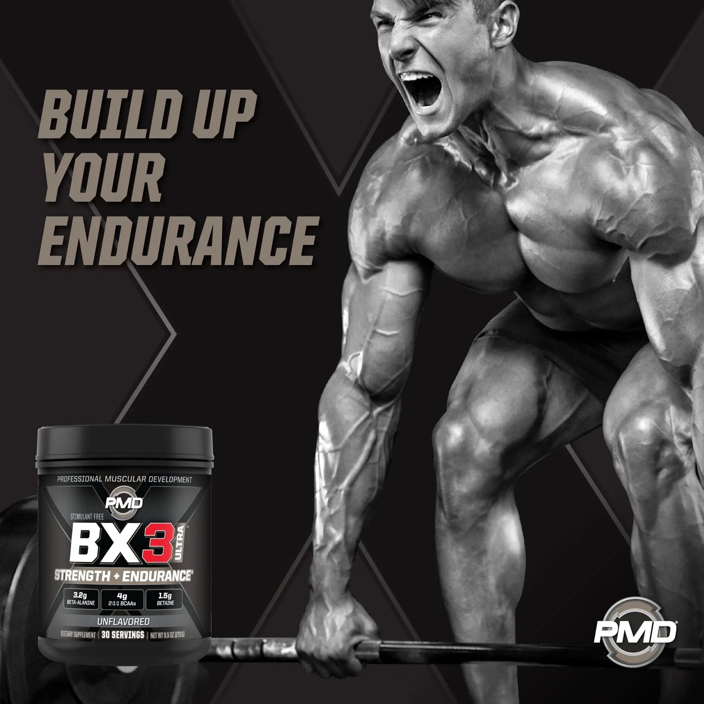 PMD Sports BX3 Ultra Muscle-Building Powder – Beta-Alanine, BCAAs, Betaine Anhydrous PMD