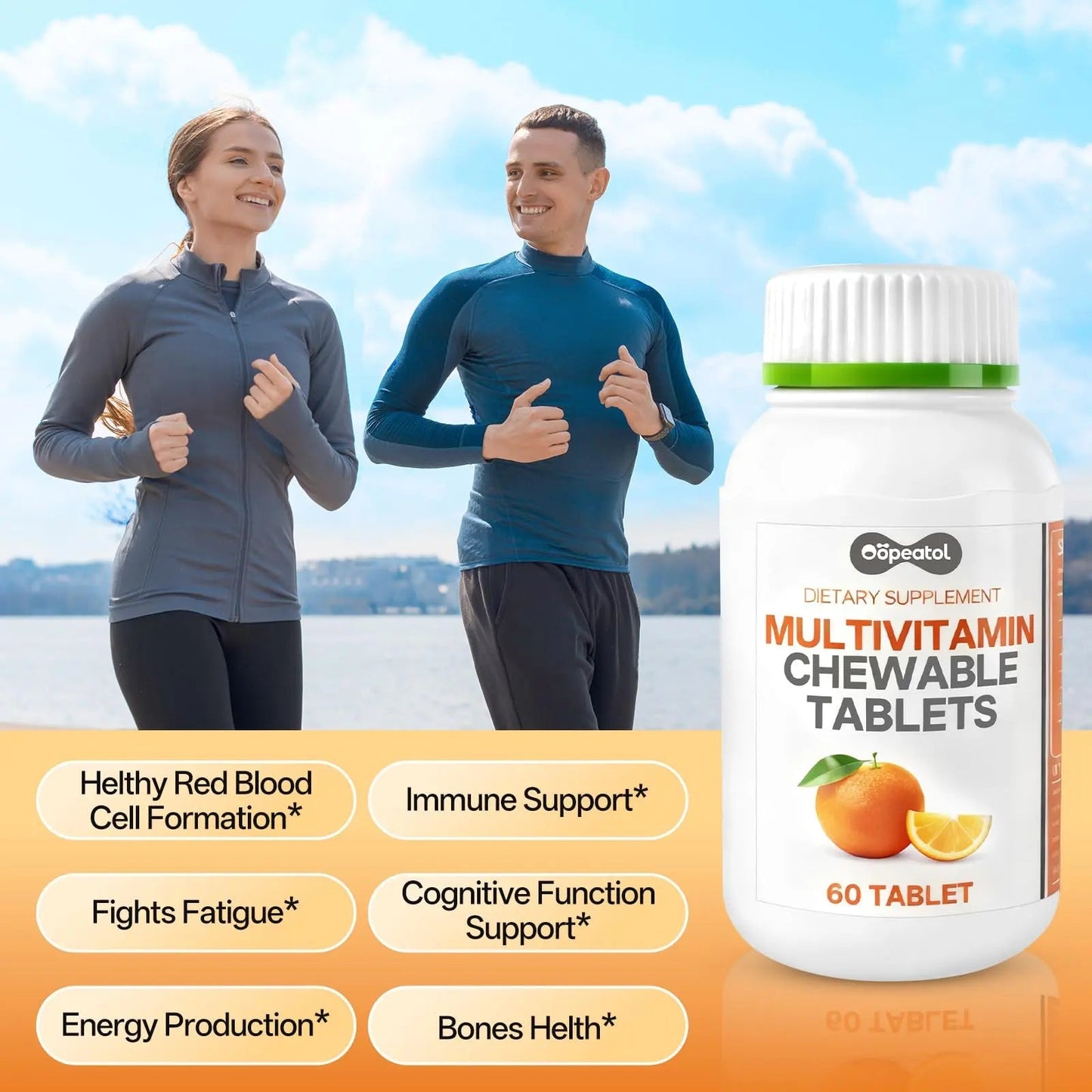 Oopeatol Multivitamin for Adults with Vitamin C, D3 & B Vitamins | Daily Increase Body Protection, Energy & Bone and Joint Equilibrium and Health | OopeatolBuy Supplements Australia