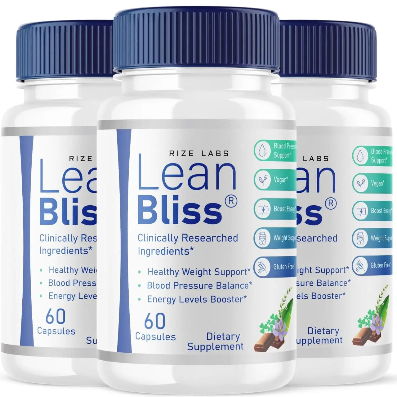 (3 Pack) Lean Bliss Weight Loss Pills, Lean Bliss Fat Burning Formula, LeanBliss Advanced rize labs