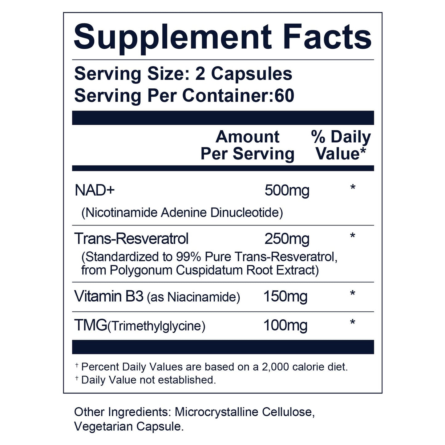 Life Nutrition NAD+ Supplement 1000 mg - 120 Capsules True NAD+ & Resveratrol, NMN Alternative Supports Anti-Aging, Cellular Energy & Repair, Metabolism & Brain Boost for Men & Women Life NutritionBuy Supplements Australia