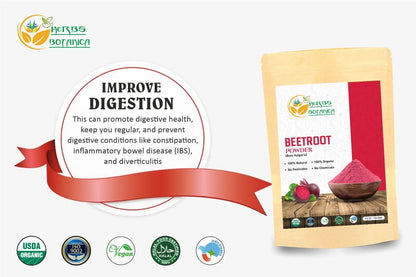 Herbs Botanica Beetroot Powder Organic for Baking and Smoothies | Nitric Oxide Suppement Herbs Botanica