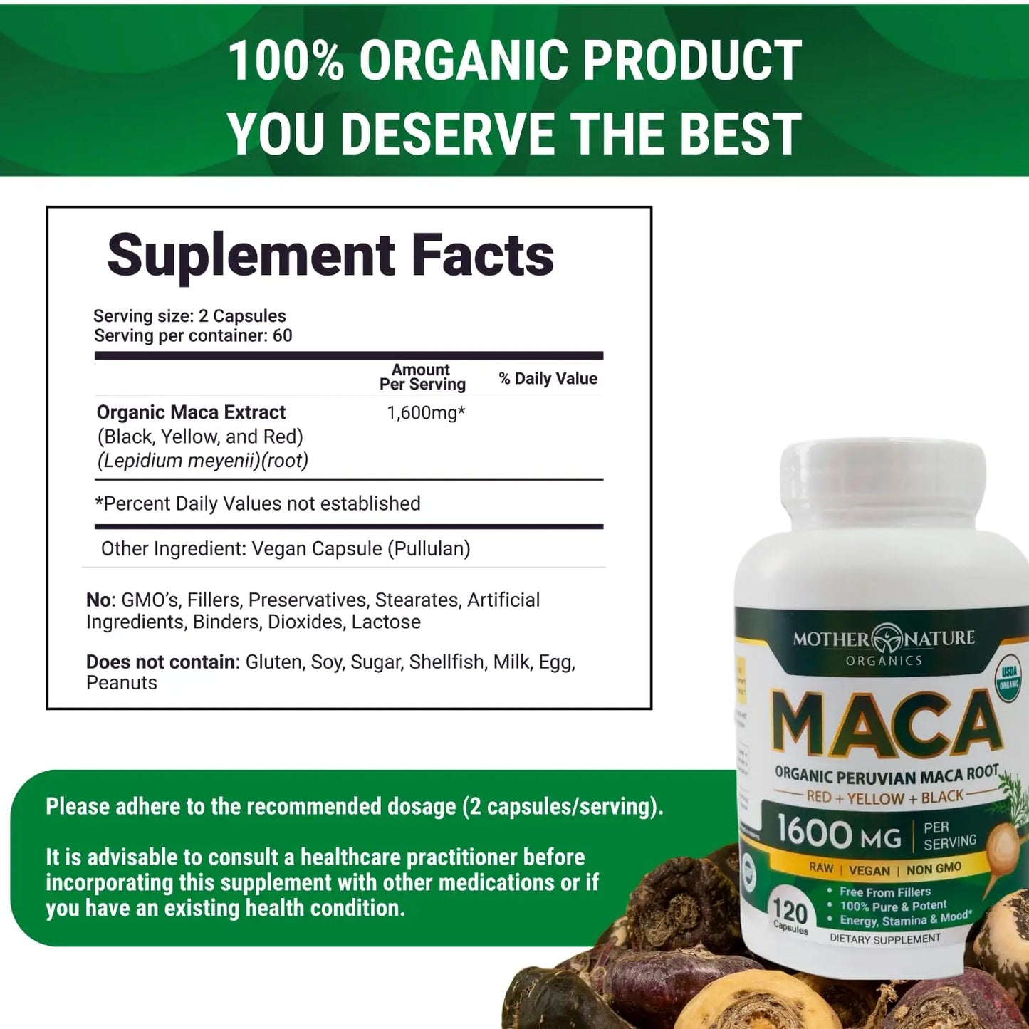 Powerful Maca Blend for Men – Black, Red & Yellow Maca Capsules | Supports Energy, Stamina & Endurance | Promotes Hormonal Balance & Vitality Mother Nature Organics Superfoods for Organic Living buy supplements Au
