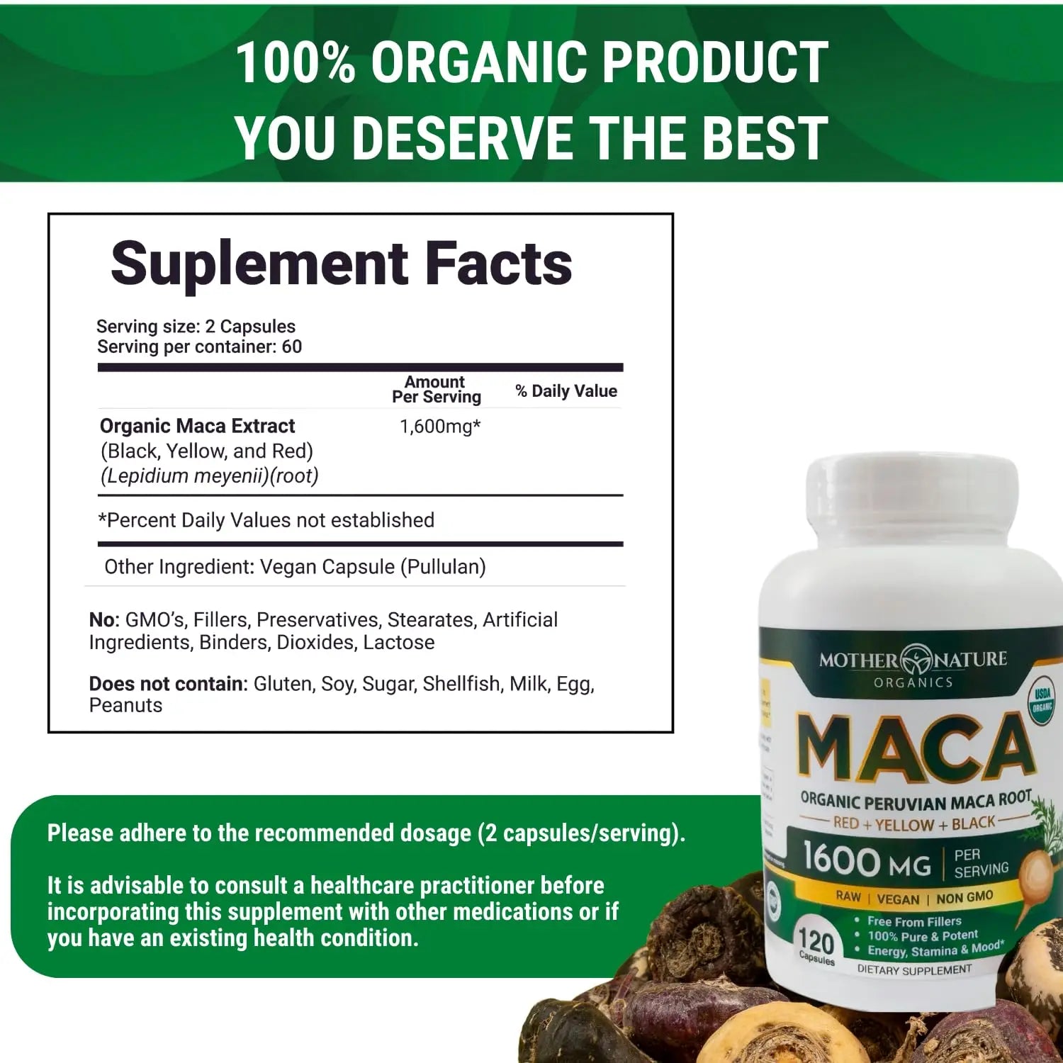 Powerful Maca Blend for Men – Black, Red & Yellow Maca Capsules | Supports Energy, Stamina & Endurance | Promotes Hormonal Balance & Vitality Mother Nature Organics Superfoods for Organic Living buy supplements Au
