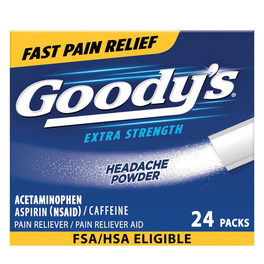 Goody’s Headache Powder Extra Strength Pain Relief, Triple Action Headache Relief with Aspirin, Acetaminophen & Caffeine, 24 Count Goody'sBuy Supplements Australia