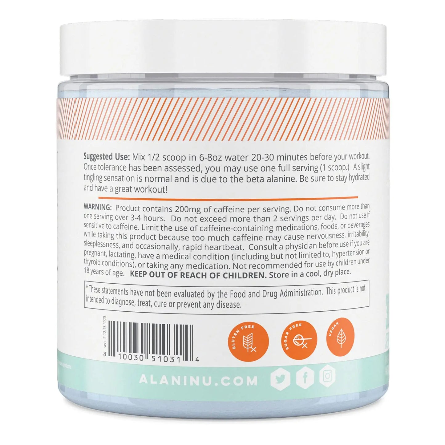 Alani Nu Creatine Monohydrate Powder and Pre Workout Breezeberry Powder Bundle Alani Nu