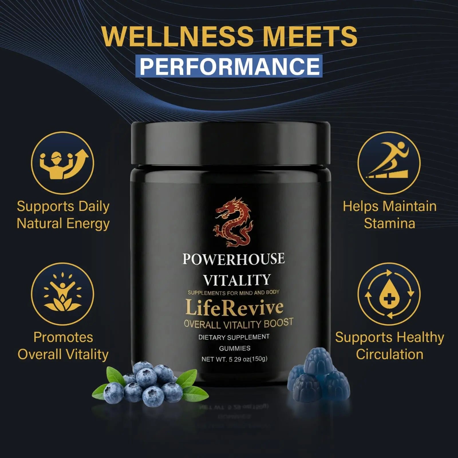 Powerhouse Vitality LifeRevive - Overall Vitality Boost | Vitamin Gummies for Men & Women Powerhouse Vitality buy supplements Au