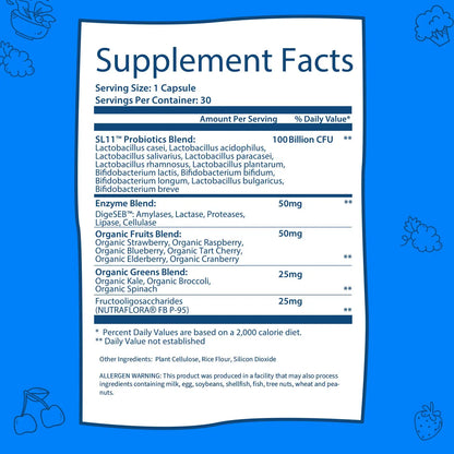 100 Billion - Probiotics and Prebiotics Supplement Pills - Digestive Enzymes and Prebiotic GOBIOTIX