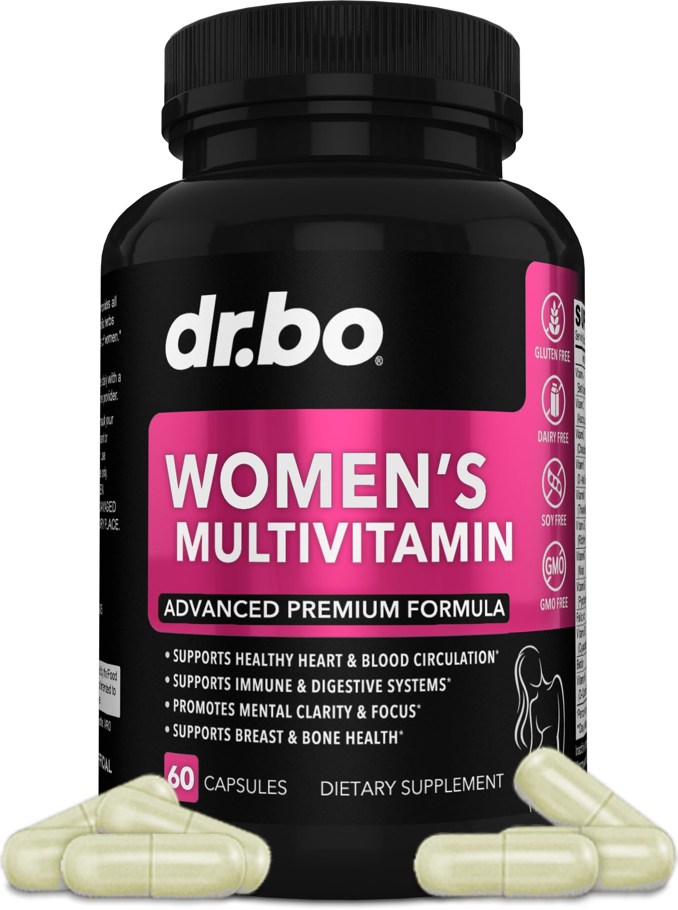 Womens Multivitamin - Natural Daily Multi Vitamins for Women - Womans Energy Vitamin DR. BO
