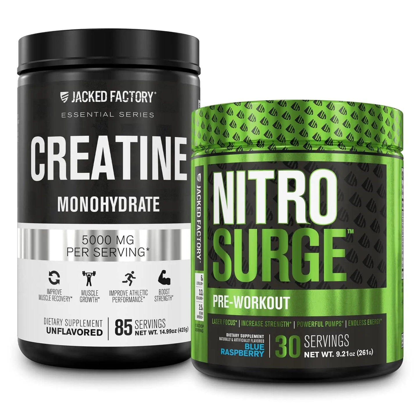 Nitrosurge Pre-Workout & Creatine Monohydrate - Pre Workout Powder With Creatine Jacked Factory