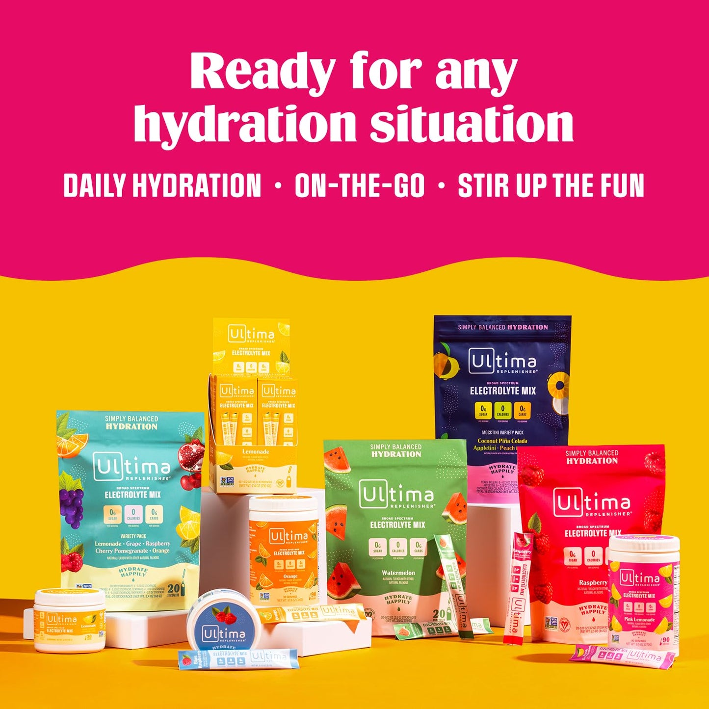 Ultima Replenisher Daily Electrolyte Drink Mix – Tropical Variety, 20 Stickpacks – Hydration Ultima ReplenisherBuy Supplements Australia
