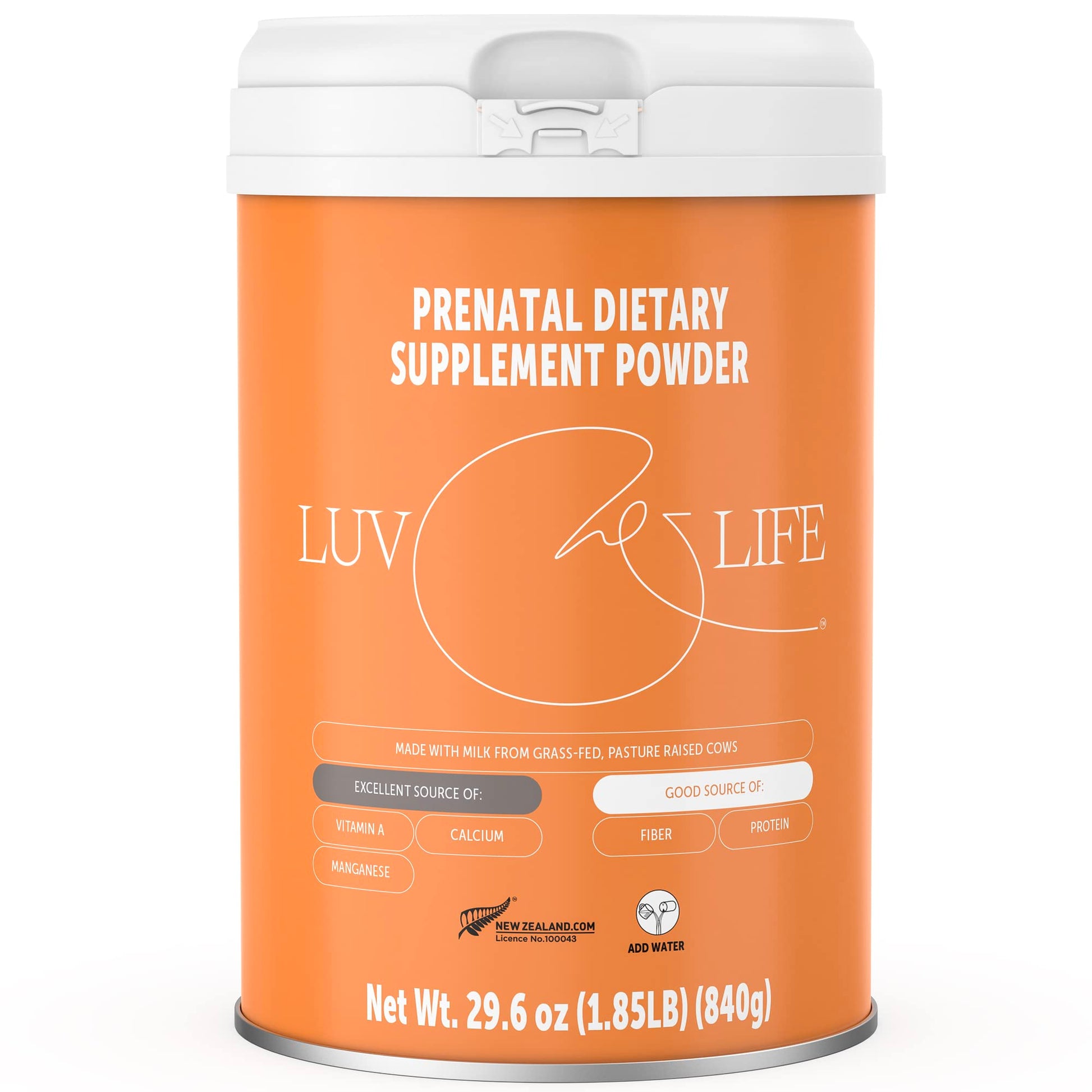 LUV&LIFE Prenatal Vitamin Supplement Powder Vanilla Flavored Contains Protein and Fiber LUV&LIFE