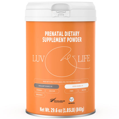 LUV&LIFE Prenatal Vitamin Supplement Powder Vanilla Flavored Contains Protein and Fiber LUV&LIFE
