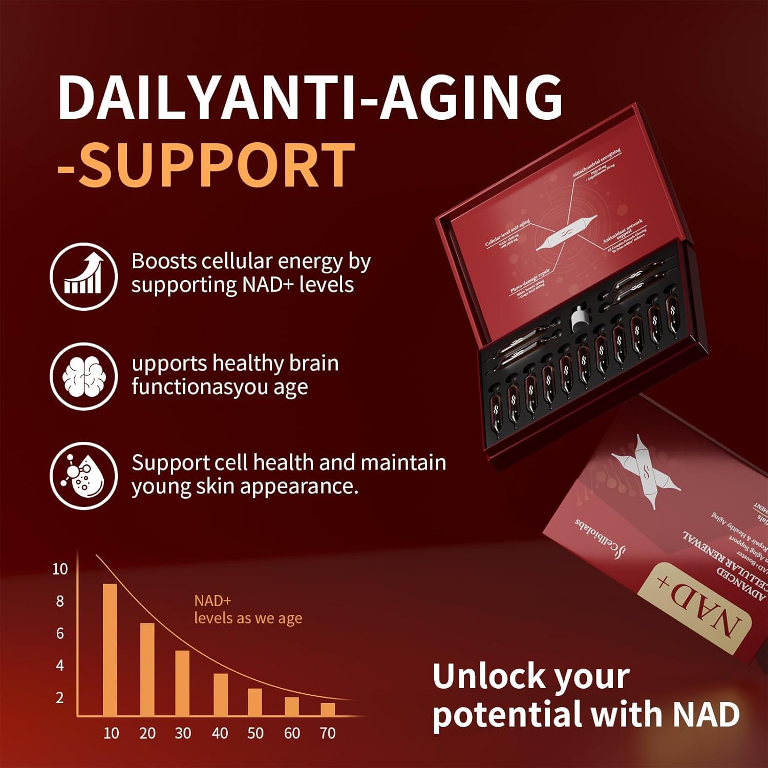 Cellbiolabs NAD Liquid Supplement 1200mg – Advanced Cellular Energy & Renewal Support – Fast-Absorbing NAD Formula for Focus, Vitality & Daily Wellness – Clean Natural Flavor, 15 Servings CellbiolabsBuy Supplements Australia