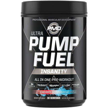 PMD Sports Ultra Pump Fuel Insanity - Pre Workout – Cherry Bombsicle (30 Servings) PMD