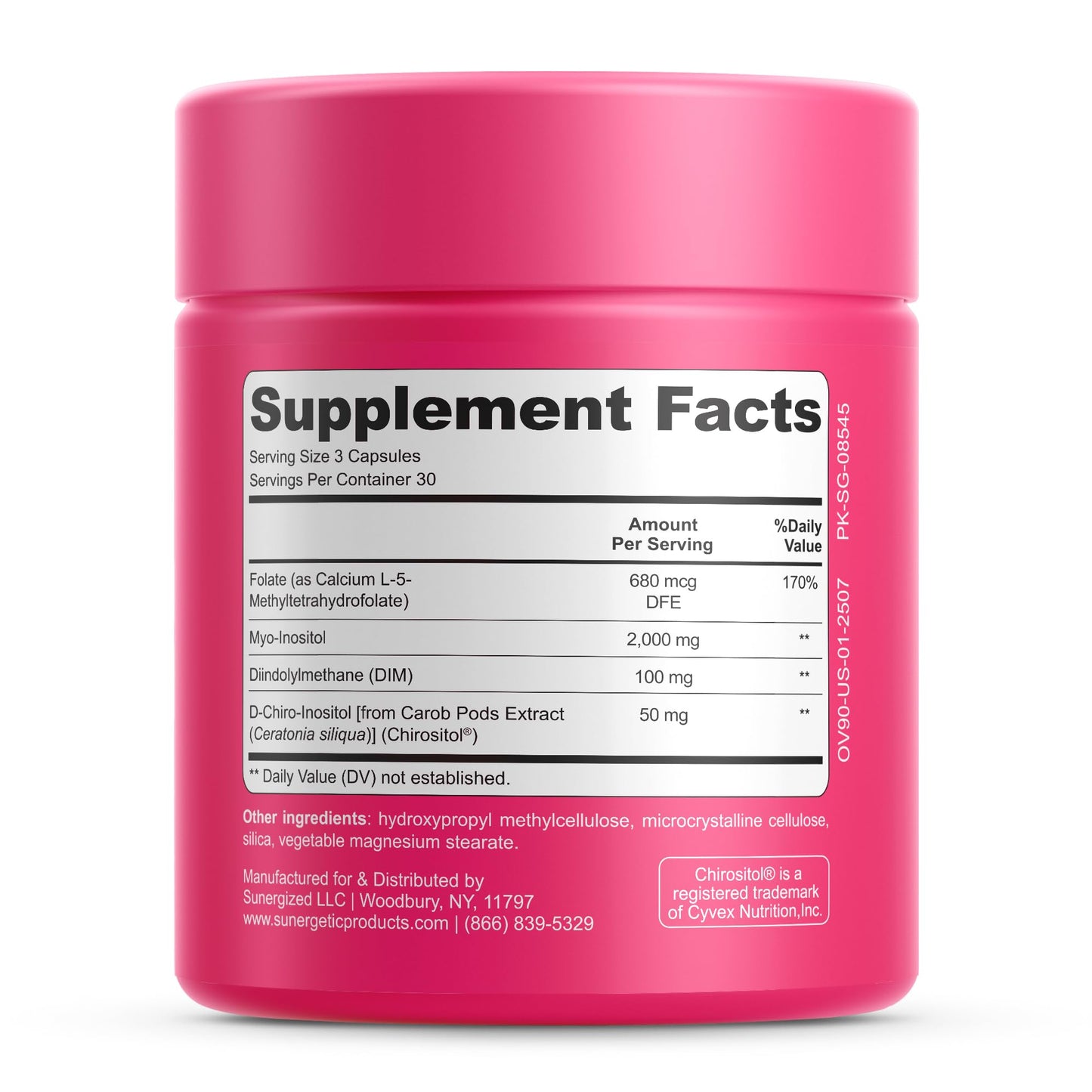 Premium Ovarian Health Support Supplement – Hormone Balance, Ovulation & Cycle Regularity - Myo-Inositol & D-Chiro Inositol Supplement for Women – 40:1 Inositol Ratio With Folate & DIM – 90 Capsules SunergeticBuy Supplements Australia