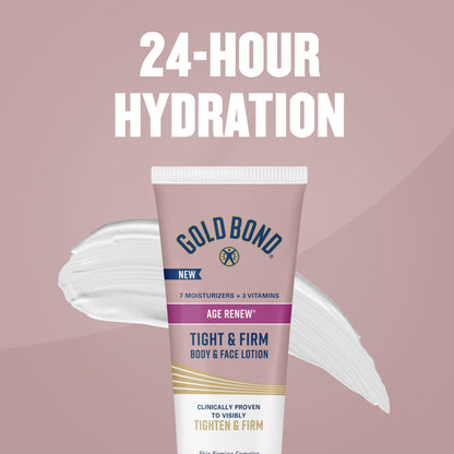 Gold Bond Age Renew Tight & Firm Body & Face Lotion with Proteins & Lipids, Skin Firming Lotion for Aging, Dry Skin, 8 oz.