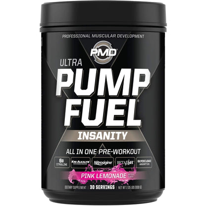 PMD Sports Ultra Pump Fuel Insanity - Pre Workout – Pink Lemonade (30 Servings) Sports PMD