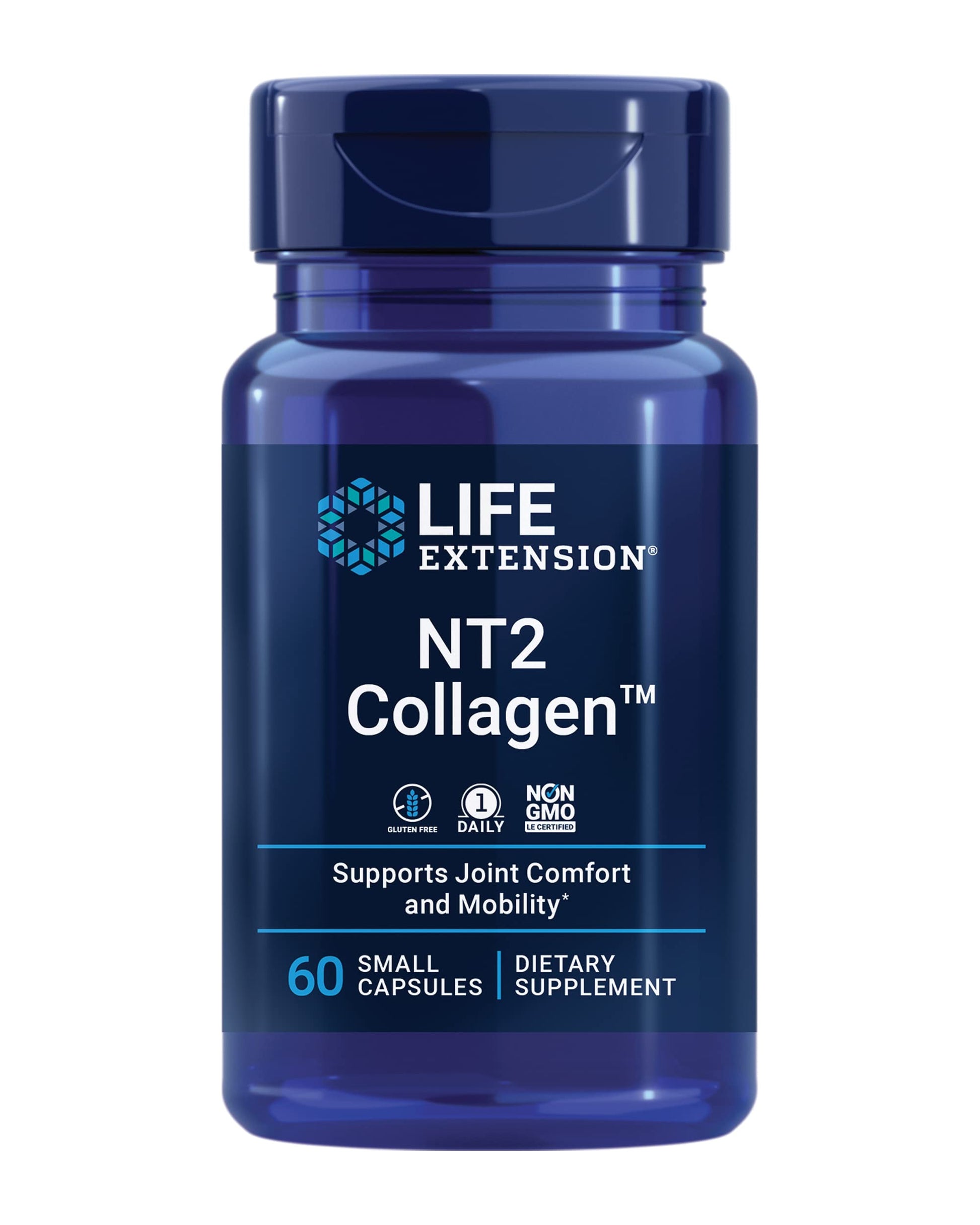 Life Extension NT2 Collagen™, Joint Health Supplement for Joint Comfort & Mobility, Gluten-Free, Non-GMO, 1 Daily, 60 Small Capsules Life ExtensionBuy Supplements Australia