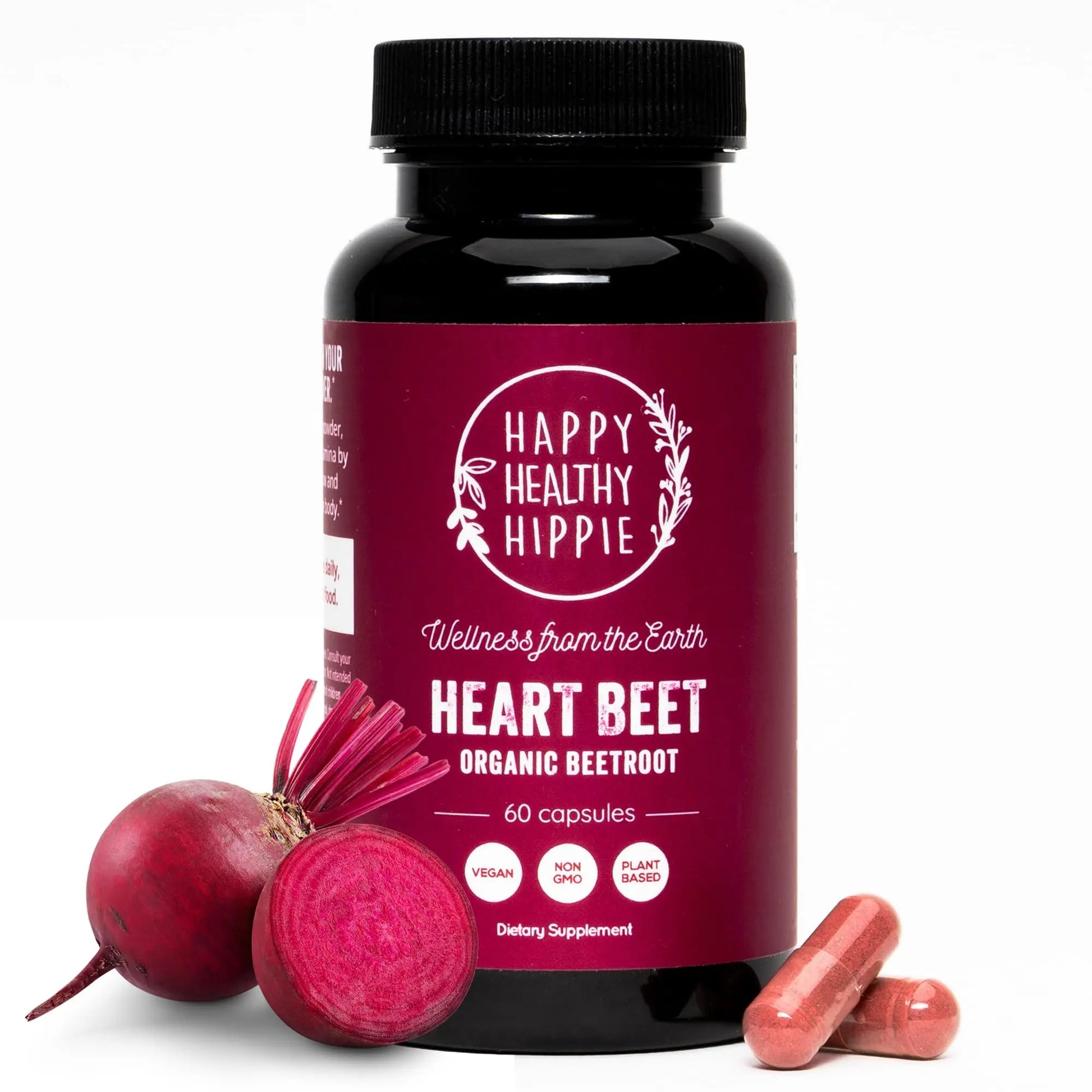 Organic Beet Root Capsules [1,300mg Superfood] - Blood Pressure Support Supplements Happy Healthy Hippie