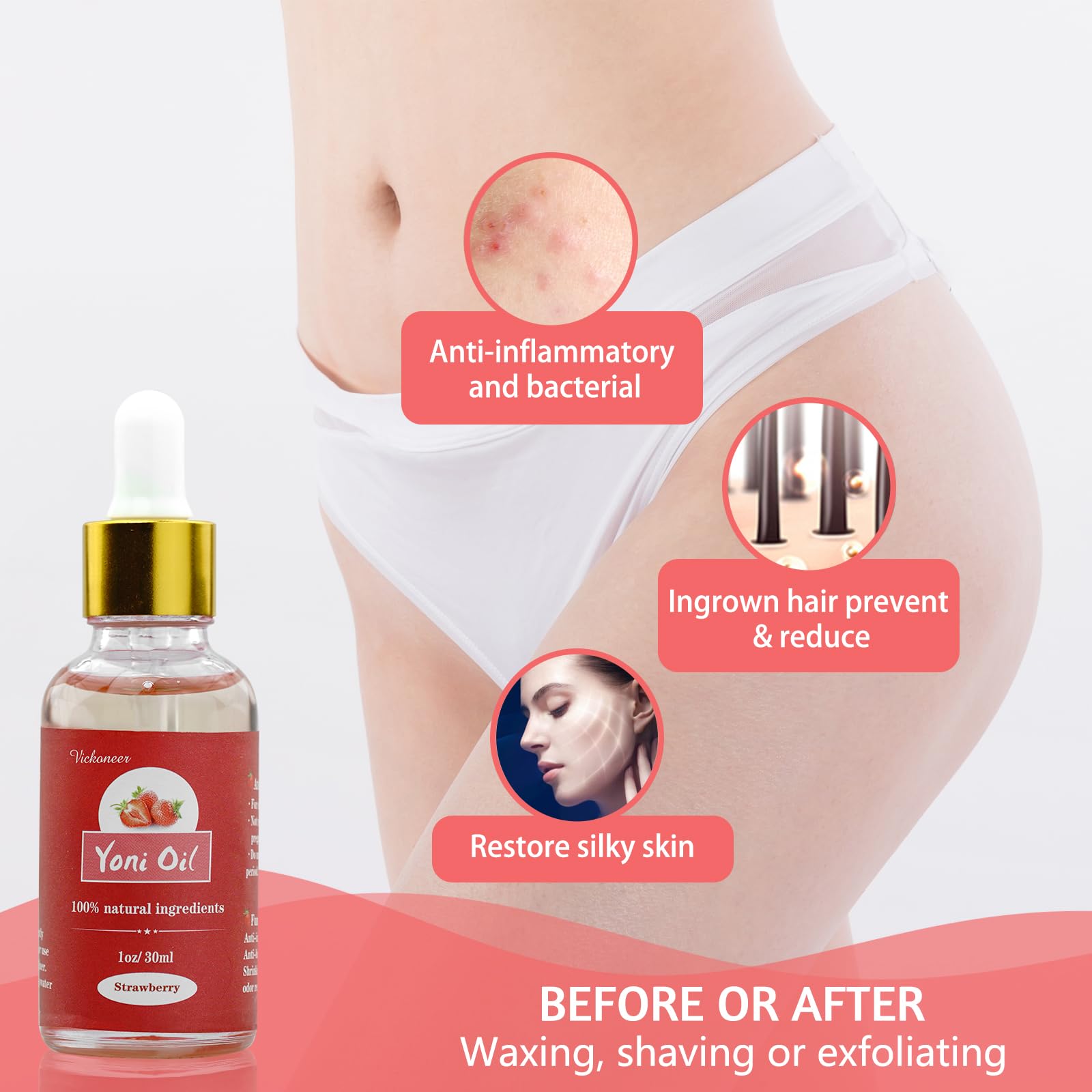 3 Pack Feminine Wash Yoni Bar Yoni Oil Set for Women, Yoni Wash for Balance Vagina PH Wetness tovaginshBuy Supplements Australia