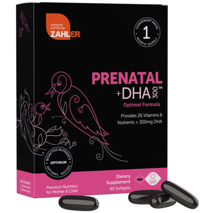 Zahler Prenatal Vitamin with DHA & Folate - DHA Supplements & Prenatal Multivitamin Zahler