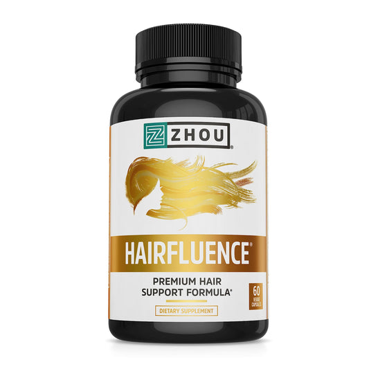 Zhou Hairfluence, Hair Growth Supplement with Biotin 5000mcg, Collagen, Keratin, Zhou Nutrition
