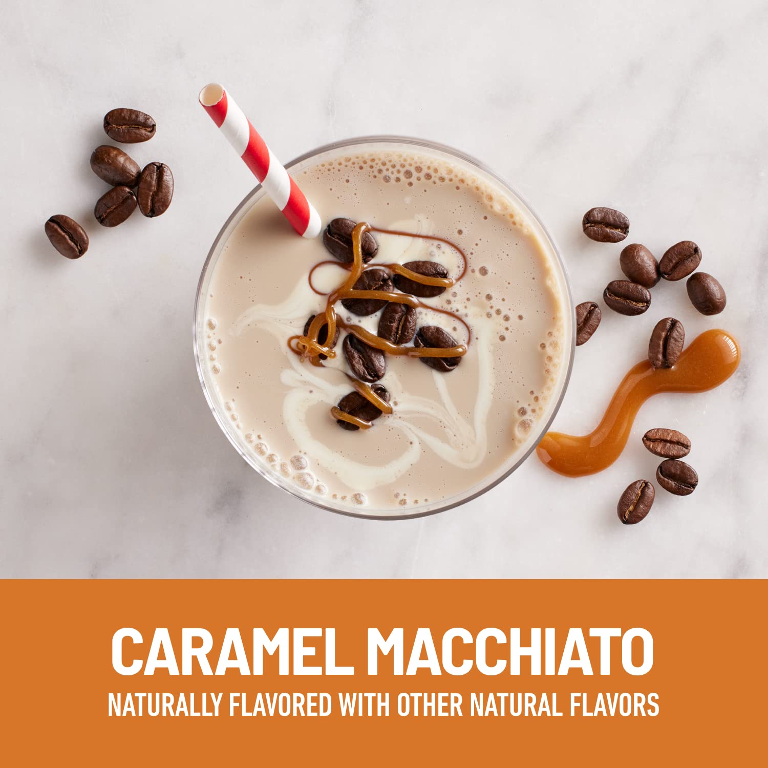 SlimFast Protein Shake with Caffeine, Caramel Macchiato- 20g Protein