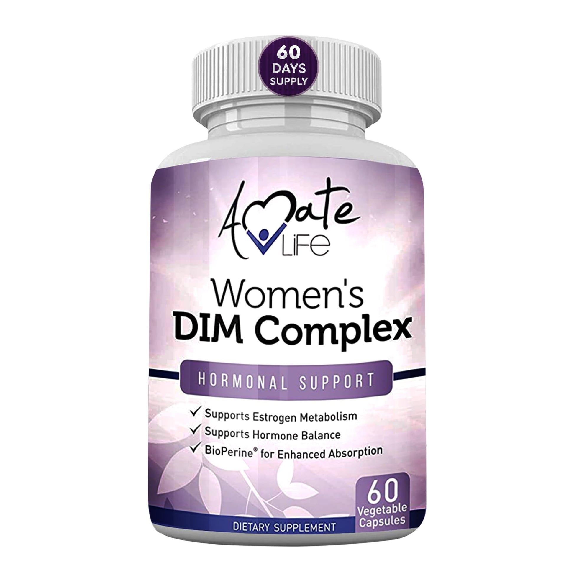 Women’s DIM Complex 150mg - Bioperine Estrogen Balancing Pills for Menopause & Hot Flashes Relief Amate Life