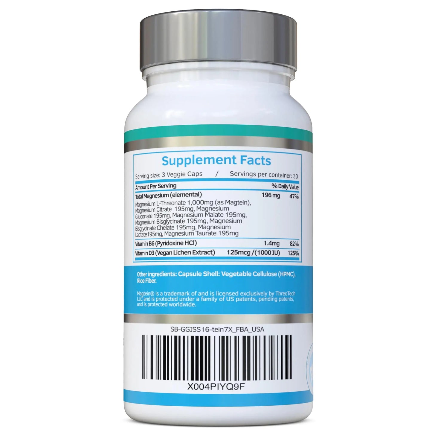 Magnesium L-Threonate Complex 7-in-1 with 1000mg of Magtein Plus Magnesium as Bisglycinate, Taurate, Citrate, Gluconate, Malate & Lactate - Supports Sleep - Vegan, US Made and No Artificial Nasties swiss bioenergetics buy supplements Au