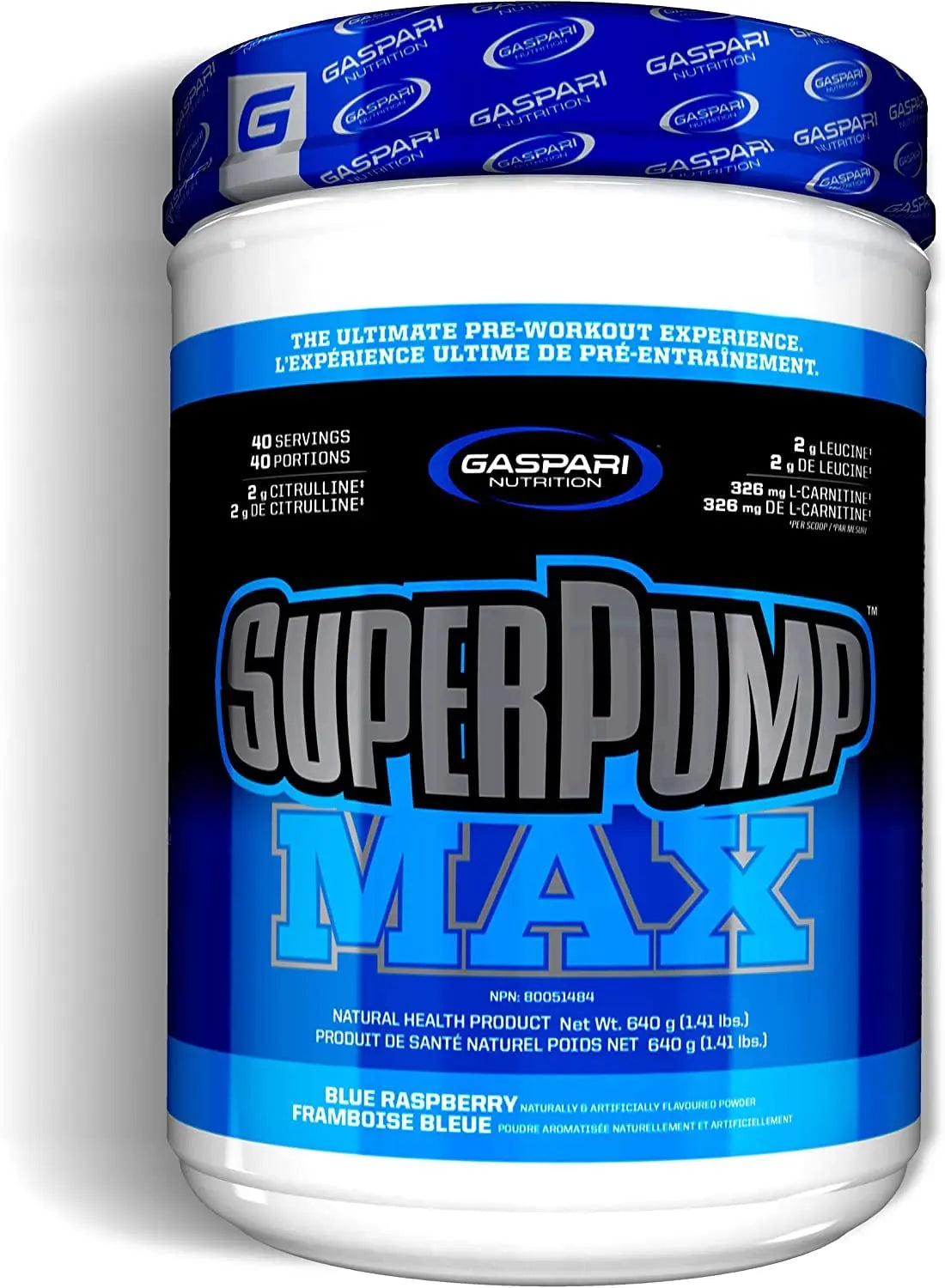 Gaspari Nutrition SuperPump Max Blue Raspberry Ice - 1.41 lbs Gaspari Nutrition