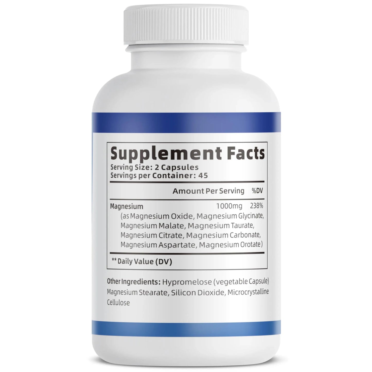 1000mg Magnesium Complex for Women & Men*, 8 Elemental with Magnesium Glycinate, Citrate, Malate, Taurate, Oxide, Carbonate, Aspartate, Orotate for Bones, Muscle VivoNu