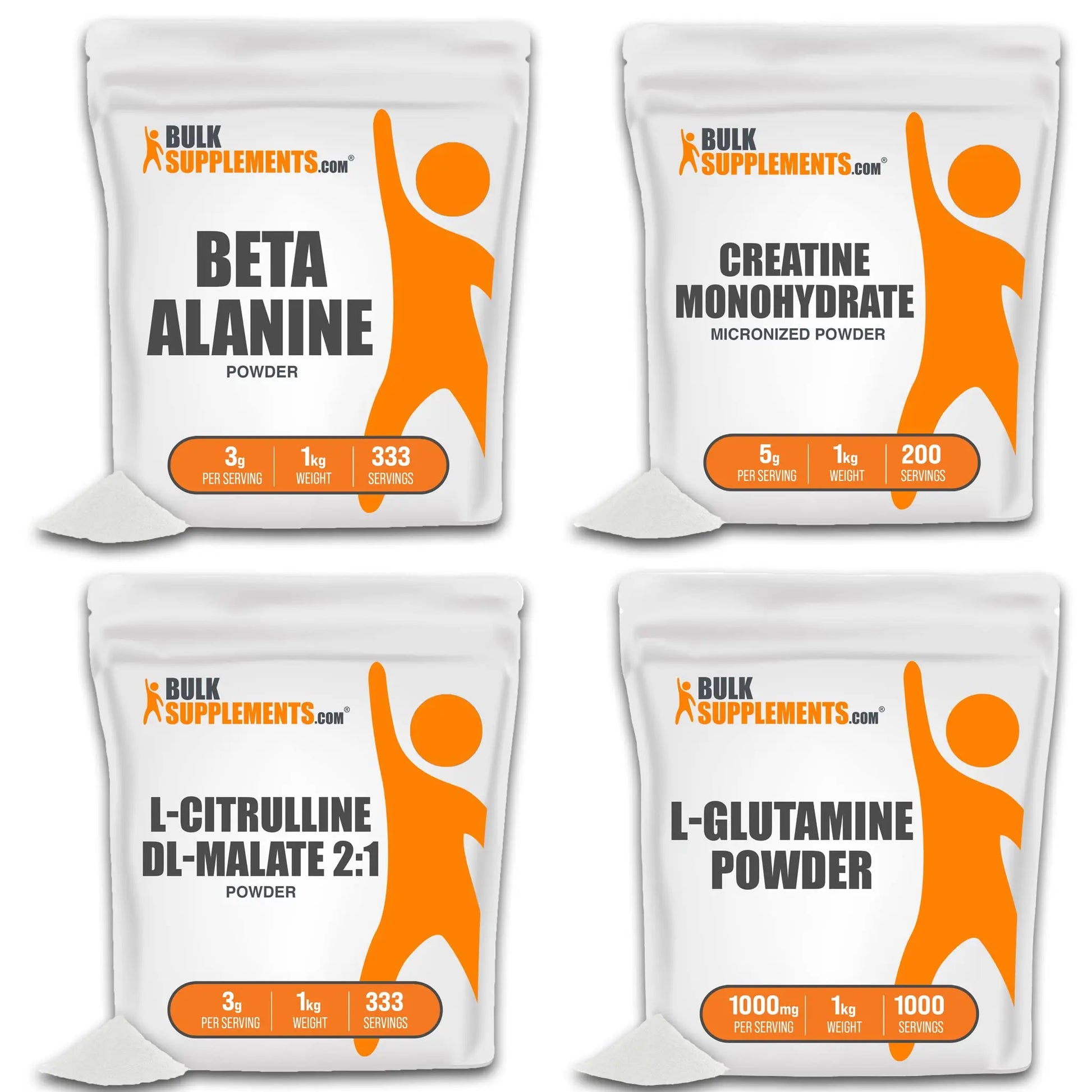 BULKSUPPLEMENTS.COM Beta Alanine Powder 1KG, with Creatine Monohydrate Powder BULKSUPPLEMENTS.COM