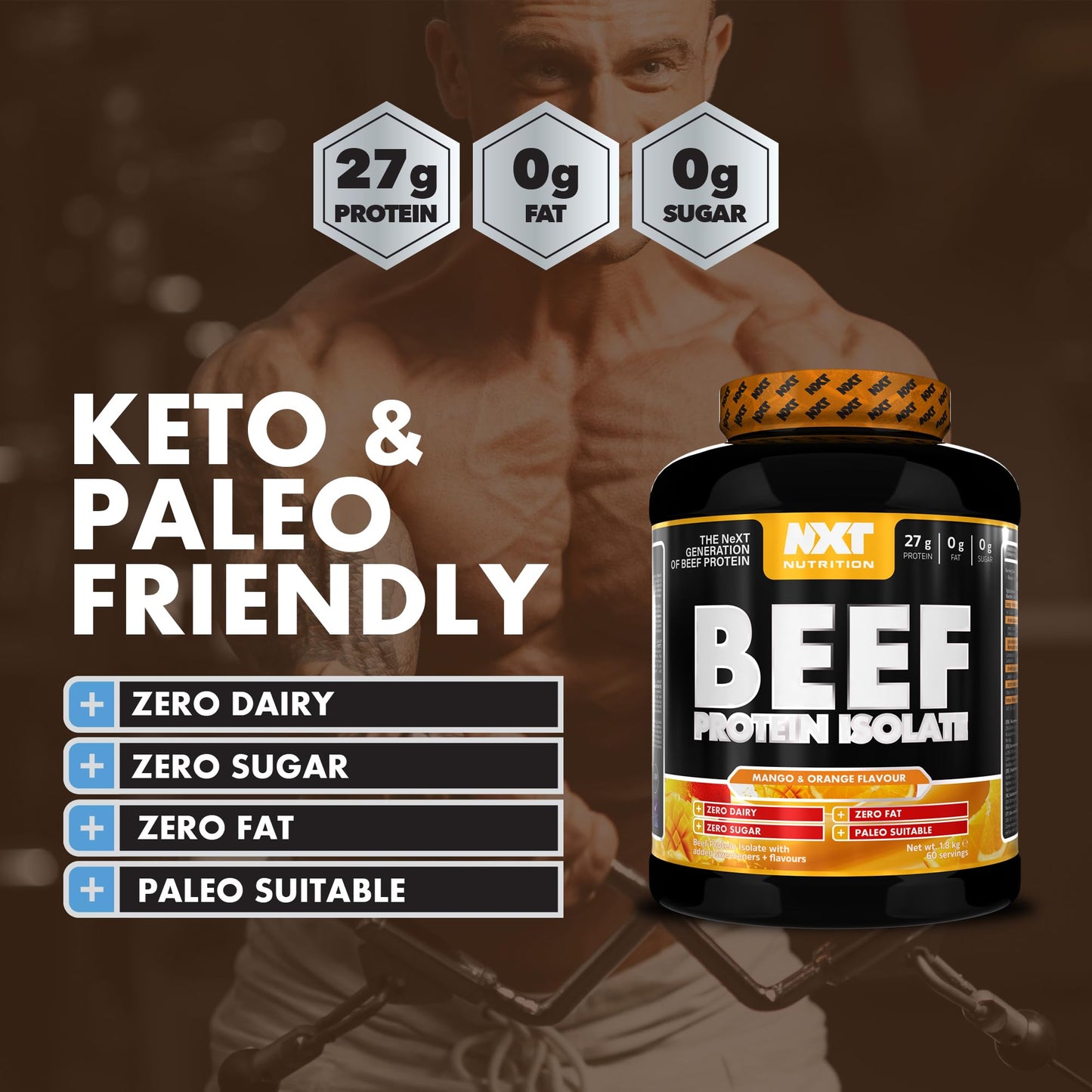 NXT Nutrition Beef Protein Isolate Powder - Protein Powder High in Natural Amino Acids NXT NutritionBuy Supplements Australia