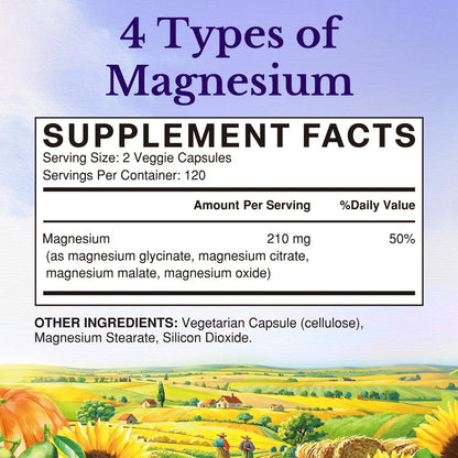 Vitalitown Magnesium Complex | Chelated Easily Absorbed Magnesium Glycinate Citrate Malate | Buffered | 210mg Elemental Mag | Sleep, Nerve, Digestion, Energy | Non-GMO 240 Veg Caps Vitalitown buy supplements Au