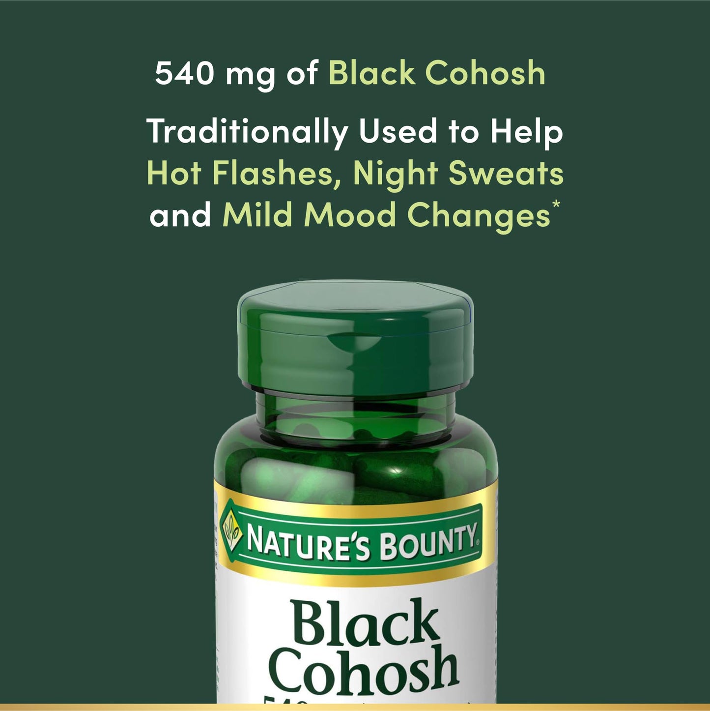 Nature's Bounty Black Cohosh Root Pills and Herbal Health Supplement, Natural Menopausal Support, 540 mg, 100 Capsules Nature's BountyBuy Supplements Australia