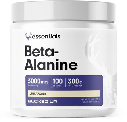 Bucked Up Beta Alanine 300mg Powder, Non-GMO, Gluten-Free, Unflavored (100 Servings) Bucked Up