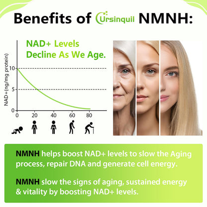 Sublingual NMNH 500mg (Dihydronicotinamide Mononucleotide) (120 Servings, NMNH 500mg per Serving) NAD Supplement to Boost NAD Levels as We Age, for Anti-Aging, Energy, Immunity, Focus - 120 Count UrsinquilBuy Supplements Australia