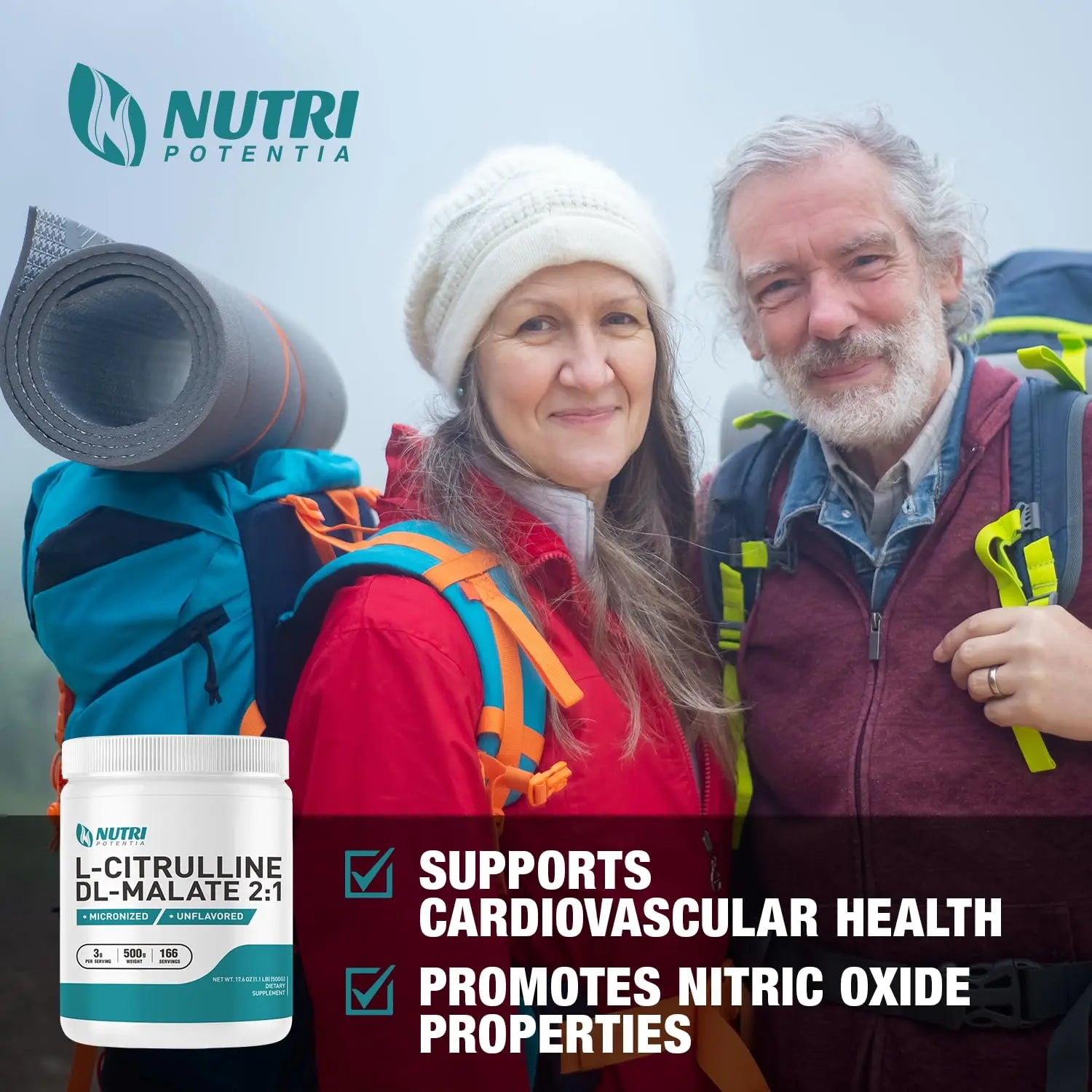 L-Citrulline Dl-Malate 2:1 Powder 500g, Pure L Citrulline Malate Supplement Preworkout NUTRI POTENTIA