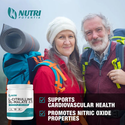 L-Citrulline Dl-Malate 2:1 Powder 500g, Pure L Citrulline Malate Supplement Preworkout NUTRI POTENTIA