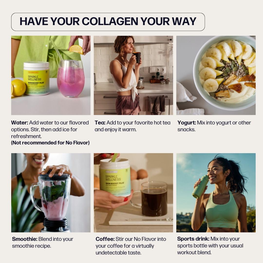 Sparkle Wellness VERISOL Bioactive Hydrolyzed Collagen Peptides | Collagen Powder Supplement with Vitamin C for Skin, Hair & Nail Health | Skin Boost (No Flavor) [30-Serves] Sparkle WellnessBuy Supplements Australia