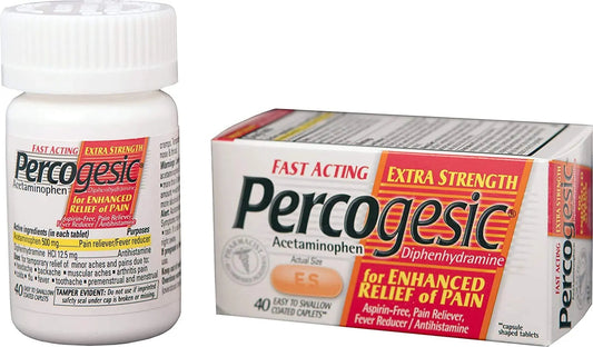 Percogesic Extra Strength Pain Relief | Aspirin Free Dual Action Relief | 40 Coated Caplets (6 Pack) PercogesicBuy Supplements Australia