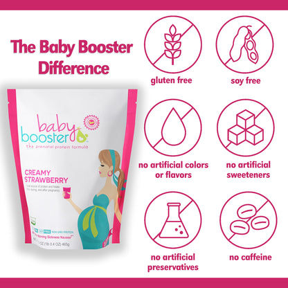 Baby Booster Prenatal Vitamin Supplement Shakes, Tahitian Vanilla and Strawberry Baby Booster