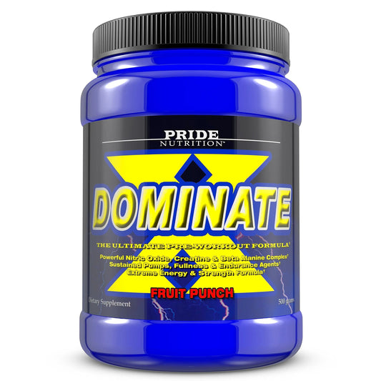 #1 Pre Workout - Dominate X 500g - Best Nitric Oxide & Creatine Pre-Workout Formula Pride Nutrition