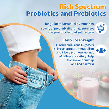 ZEBORA Probiotics for Women, Men and Kids, Prebiotics and Probiotics Powder ZEBORA