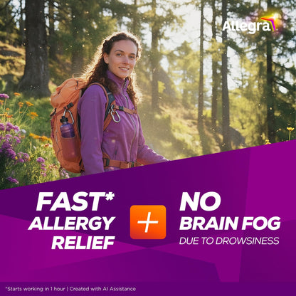Allegra Adult 24-Hour Allergy Relief Tablets, Non-Drowsy Indoor and Outdoor Allergy Medicine, 180 mg Fexofenadine HCI Antihistamine Pill, 30 Count Plus 1 Count Travel Pack Allegra buy supplements Au