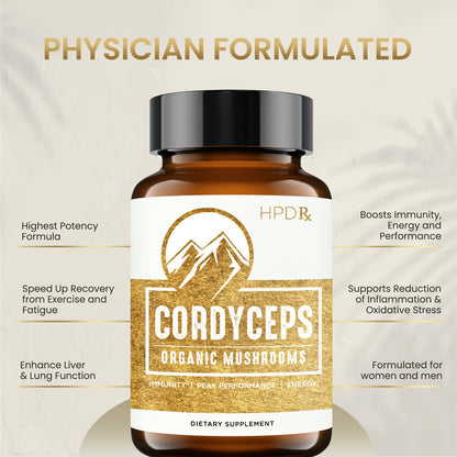 HPD Rx Premium Organic Cordyceps Mushroom Extract Performance Supplement HPD RxBuy Supplements Australia